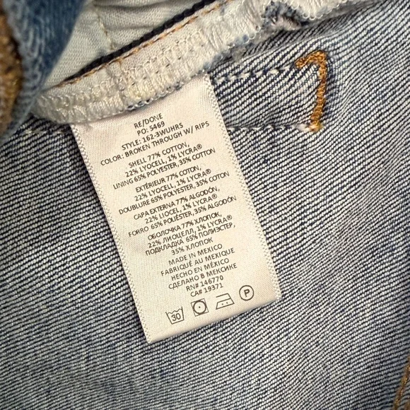 Re/Done 90s Ultra High Rise Skinny Light Wash Jean Style: 162-3WUHRS Size 24 - Picture 15 of 15